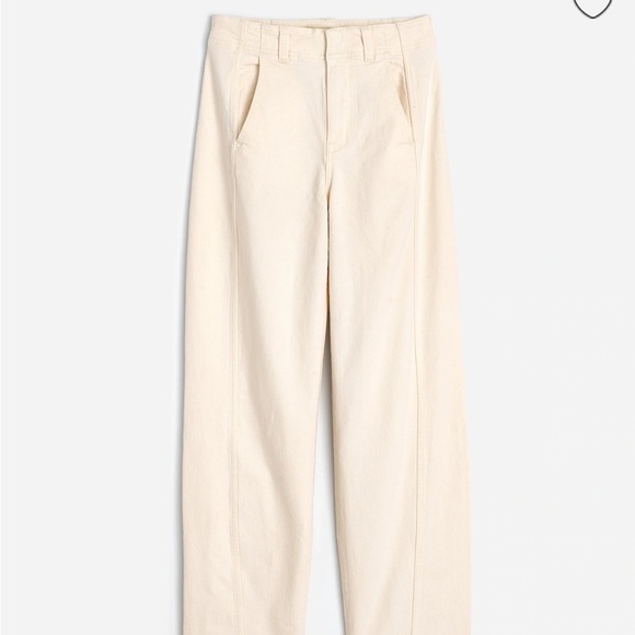 Madewell Tapered Denim Trousers Vintage Ivory Relaxed High Waist US 23 NWT - Picture 3 of 14